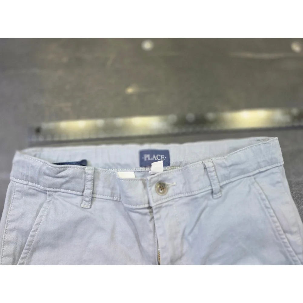 The Childrens Place Boys Chino Pants Light Blue Gray Size 14 Adjustable Waist